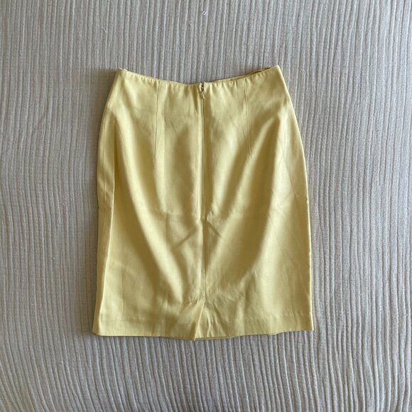 Vintage Silk / Cotton MARK EISEN Yellow Skirt (sz 6) - Picture 5 of 6